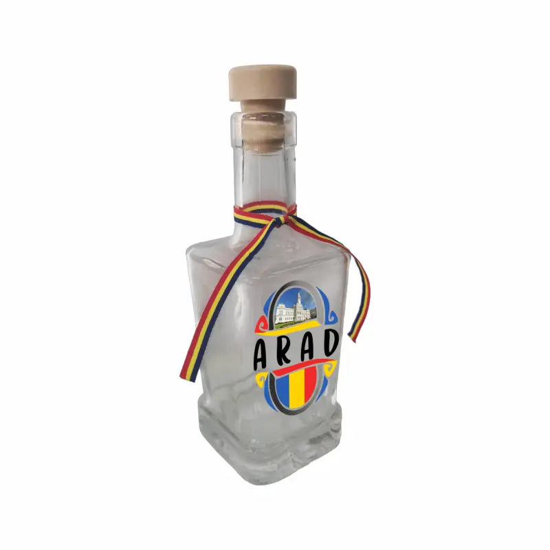 Arad romania, sticla cu mesaj patrata, 250 ml, model divgs318 05